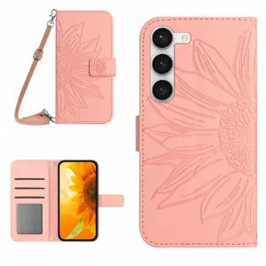 ART SUNFLOWER Peňaženkové puzdro s remienkom Samsung Galaxy S23 Plus 5G ružové