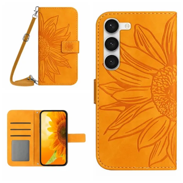 ART SUNFLOWER Peňaženkové puzdro s remienkom Samsung Galaxy S23 Plus 5G žlté