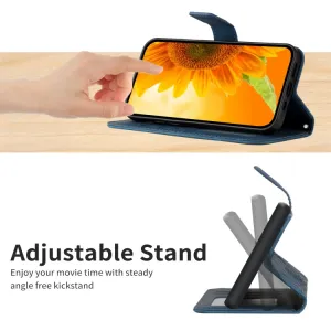 ART SUNFLOWER Peňaženkový obal pre Realme C67 modrý