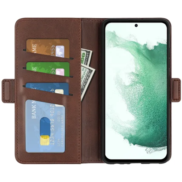 SIDE Peňaženkové puzdro pre Samsung Galaxy S23 Plus 5G tmavohnedý