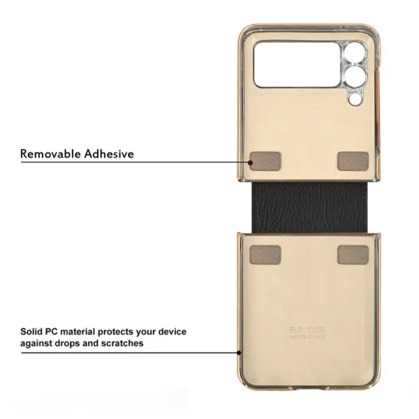 LEATHER Kryt s držiakom Samsung Galaxy Z Flip 3 5G ružový