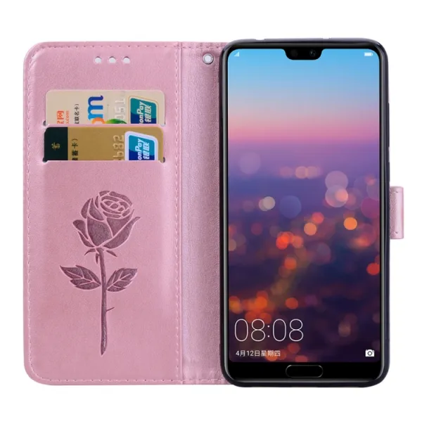 ART ROSE Peňaženkový kryt Huawei P20 Pro ružový
