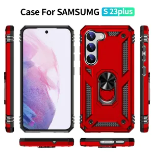 RING Obal s držiakom pre Samsung Galaxy S23 Plus 5G červený
