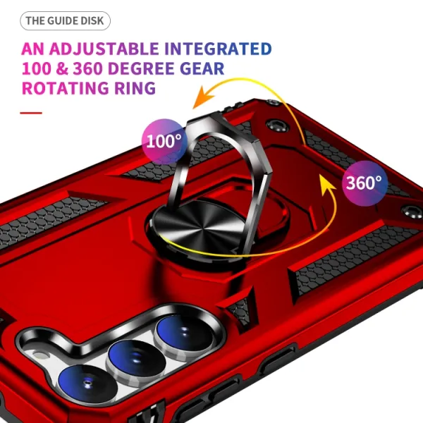 RING Obal s držiakom pre Samsung Galaxy S23 Plus 5G červený