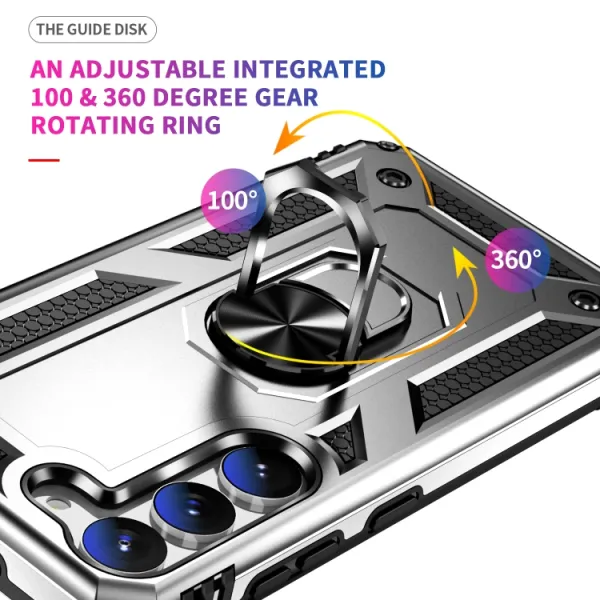 RING Obal s držiakom pre Samsung Galaxy S23 Plus 5G strieborný