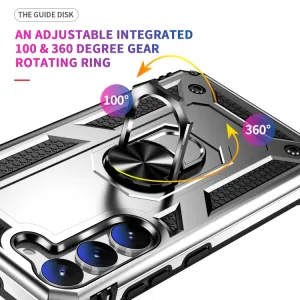 RING Obal s držiakom pre Samsung Galaxy S23 Plus 5G strieborný