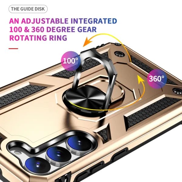 RING Obal s držiakom pre Samsung Galaxy S23 Plus 5G zlatý