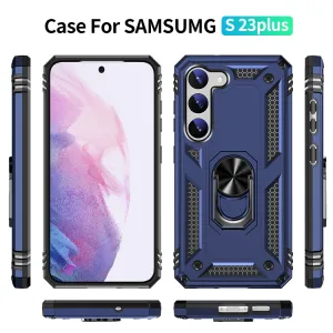 RING Obal s držiakom pre Samsung Galaxy S23 Plus 5G modrý