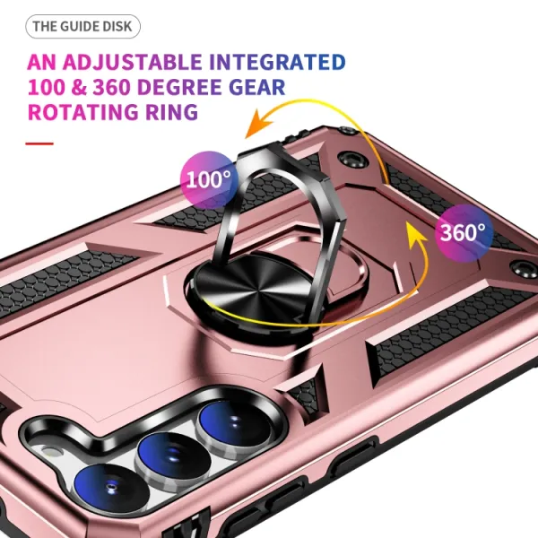 RING Obal s držiakom pre Samsung Galaxy S23 Plus 5G ružový