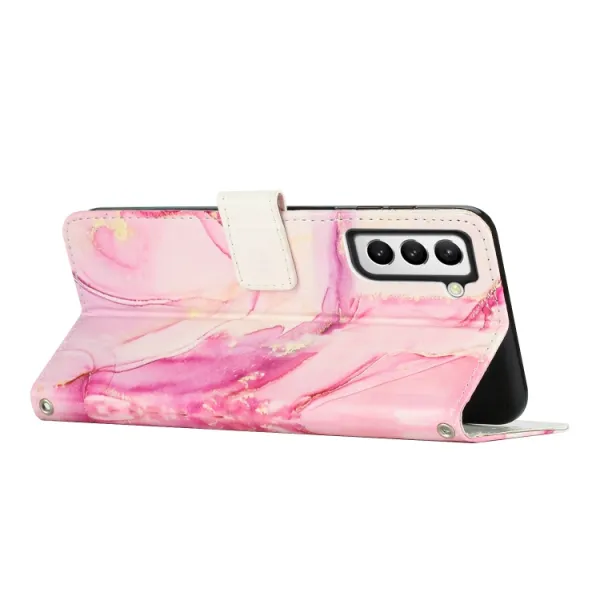 ART MARBLE Peňaženkový kryt s remienkom Samsung Galaxy S23 Plus 5G ROSE GOLD