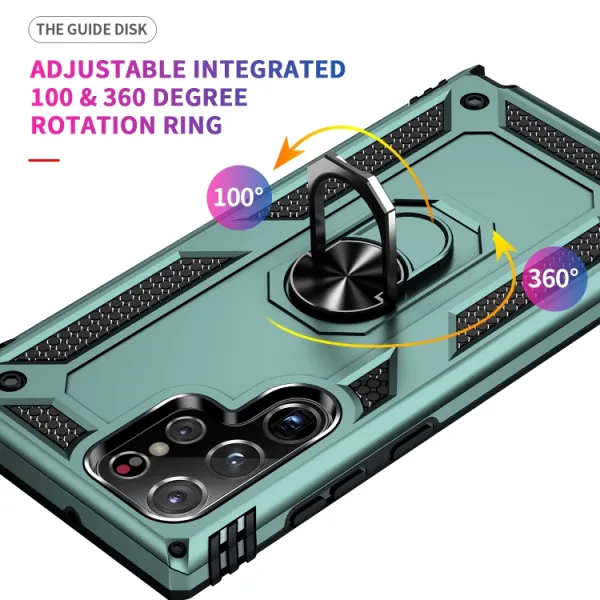 RING Obal s držiakom pre Samsung Galaxy S23 Ultra 5G zelený