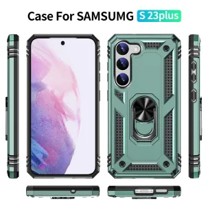 RING Obal s držiakom pre Samsung Galaxy S23 Plus 5G zelený