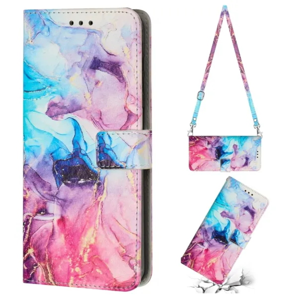 ART MARBLE Peňaženkový kryt s remienkom Xiaomi 13 BLUE PURPLE
