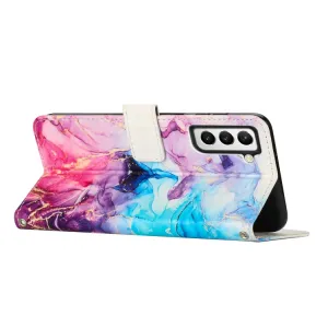 ART MARBLE Peňaženkový kryt s remienkom Samsung Galaxy S23 5G BLUE PURPLE