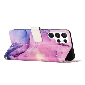 ART MARBLE Peňaženkový kryt s remienkom Samsung Galaxy S23 Ultra 5G PURPLE