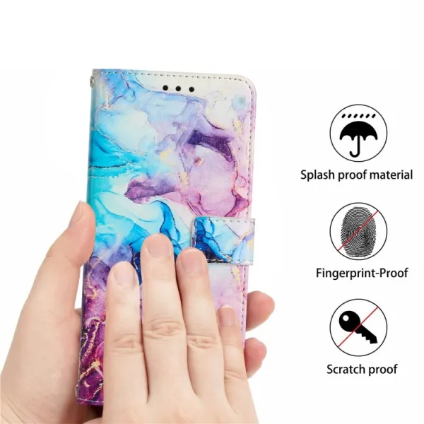 ART MARBLE Peňaženkový kryt s remienkom Samsung Galaxy S23 Ultra 5G BLUE PURPLE