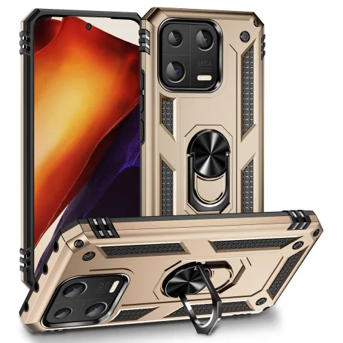 RING Obal s držiakom pre Xiaomi 13 zlatý