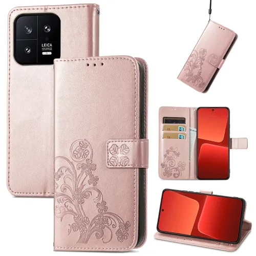 ART FLOWERS Peňaženkový kryt Xiaomi 13 svetloružový
