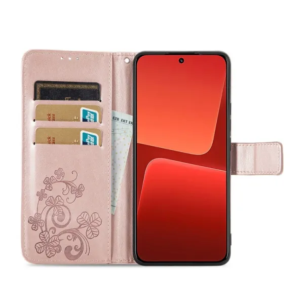 ART FLOWERS Peňaženkový kryt Xiaomi 13 svetloružový