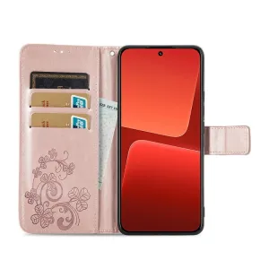 ART FLOWERS Peňaženkový kryt Xiaomi 13 svetloružový