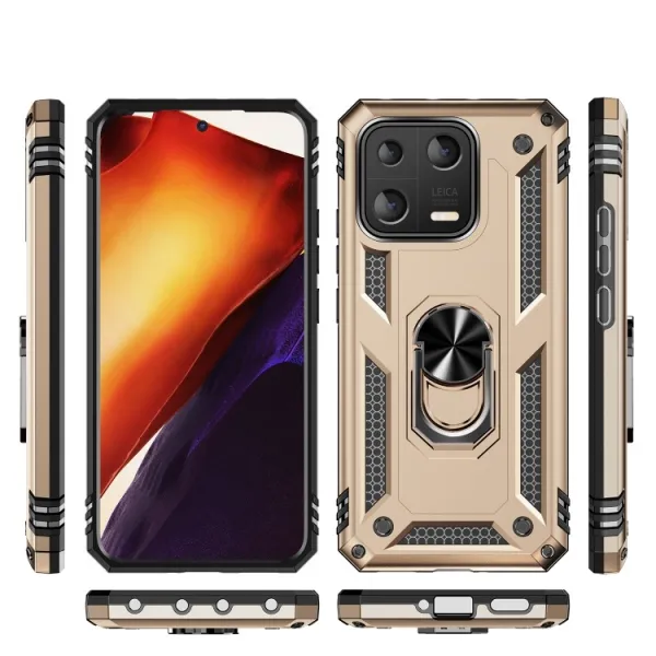 RING Obal s držiakom pre Xiaomi 13 zlatý