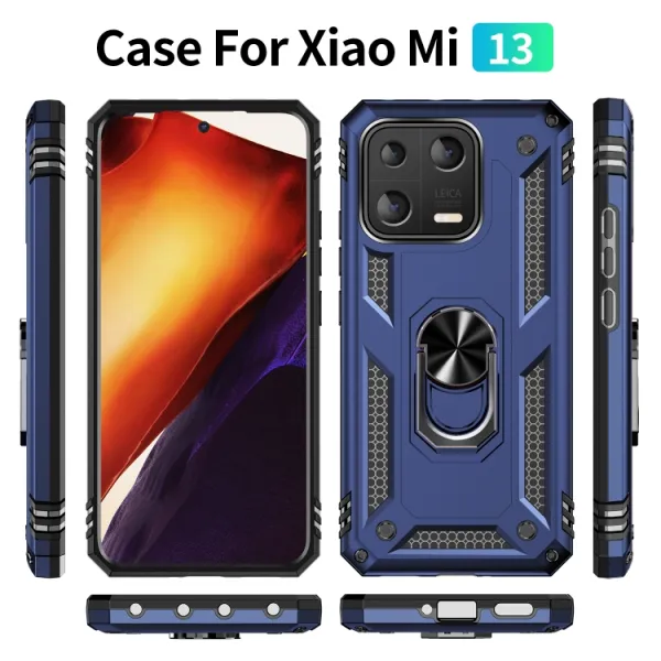 RING Obal s držiakom pre Xiaomi 13 modrý