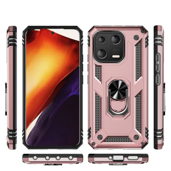 RING Obal s držiakom pre Xiaomi 13 ružový