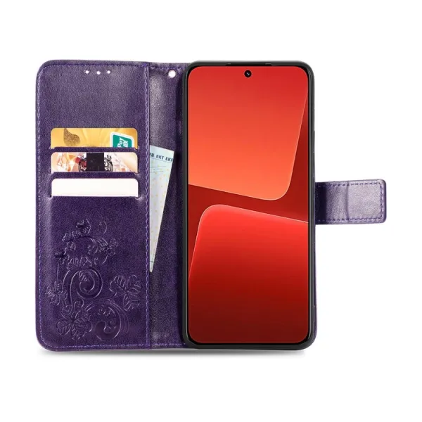 ART FLOWERS Peňaženkový kryt Xiaomi 13 fialový