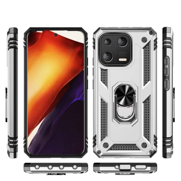 RING Obal s držiakom pre Xiaomi 13 strieborný