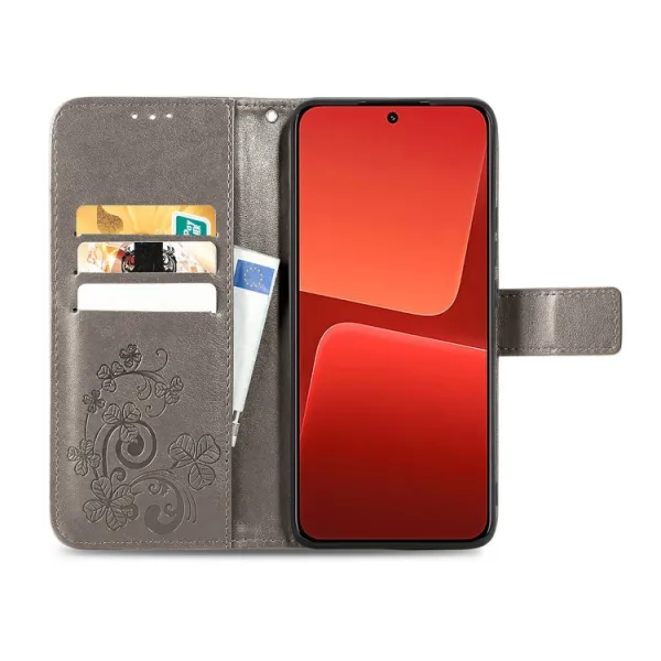 ART FLOWERS Peňaženkový kryt Xiaomi 13 šedý