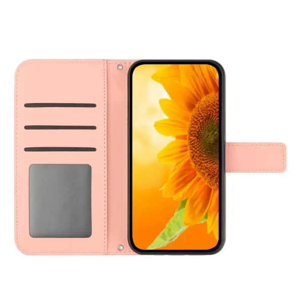ART SUNFLOWER Peňaženkový obal pre Honor X8b ružový