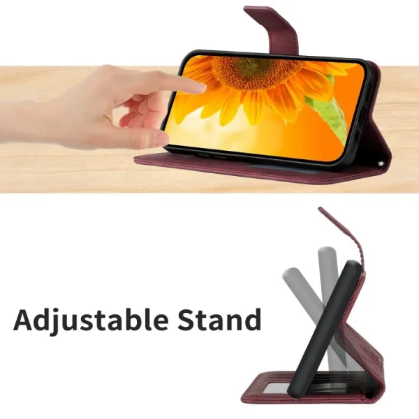 ART SUNFLOWER Peňaženkové puzdro s remienkom Nokia X30 bordové