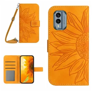 ART SUNFLOWER Peňaženkové puzdro s remienkom Nokia X30 žlté
