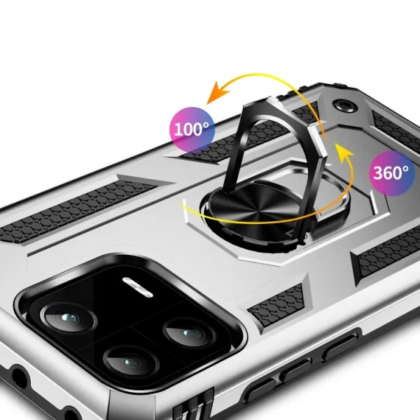 RING Obal s držiakom pre Xiaomi 13 Pro strieborný