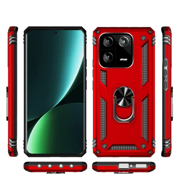RING Obal s držiakom pre Xiaomi 13 Pro červený
