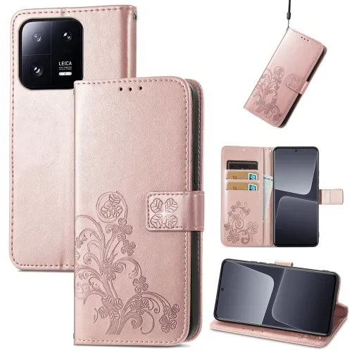 ART FLOWERS Peňaženkový kryt Xiaomi 13 Pro svetloružový