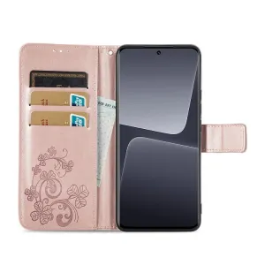 ART FLOWERS Peňaženkový kryt Xiaomi 13 Pro svetloružový