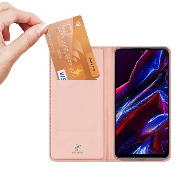 DUX Peňaženkový kryt Xiaomi Poco X5 5G ružový