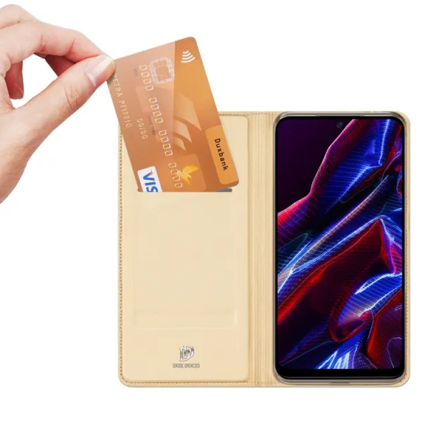 DUX Peňaženkový kryt Xiaomi Poco X5 5G zlatý
