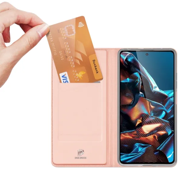 DUX Peňaženkový kryt Xiaomi Poco X5 Pro 5G ružový