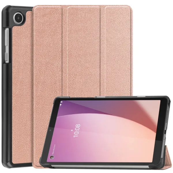 LEATHER Zaklápací obal pre Lenovo Tab M8 4. generácia (4th gen) ružovozlatý