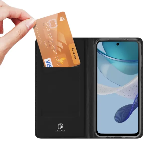 DUX Peňaženkový kryt Motorola Moto G53 5G čierny