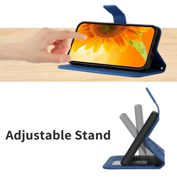 ART SUNFLOWER Peňaženkové puzdro s remienkom Motorola Moto G73 5G modré