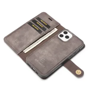 DG.MING Peňaženkový obal 2v1 pre Apple iPhone 12 / iPhone 12 Pro šedý