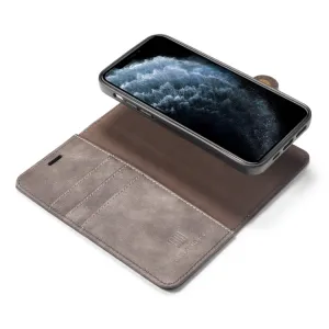 DG.MING Peňaženkový obal 2v1 pre Apple iPhone 12 / iPhone 12 Pro šedý