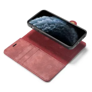 DG.MING Peňaženkový obal 2v1 pre Apple iPhone 12 / iPhone 12 Pro červený
