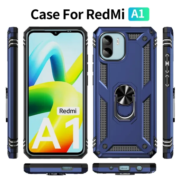 RING Obal s držiakom pre Xiaomi Redmi A1 / Redmi A2 modrý