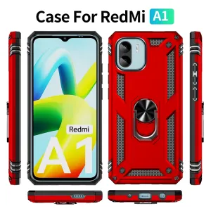 RING Obal s držiakom pre Xiaomi Redmi A1 / Redmi A2 červený