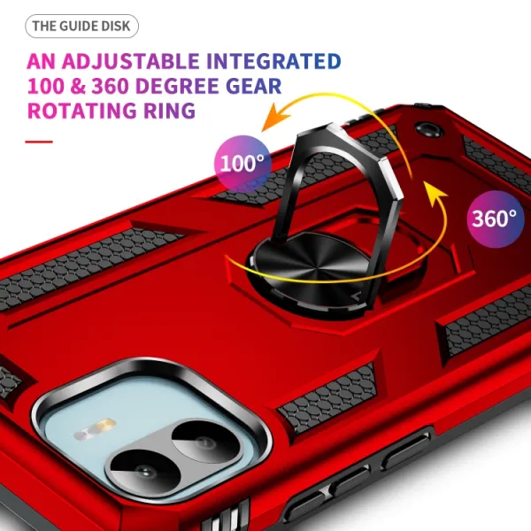 RING Obal s držiakom pre Xiaomi Redmi A1 / Redmi A2 červený