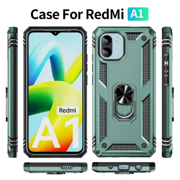 RING Obal s držiakom pre Xiaomi Redmi A1 / Redmi A2 zelený